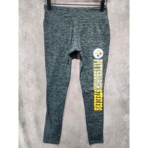 Pittsburg Steelers Womens Girl Teen XS 0-2 NFL Stretch Leggings Fleece Lined EUC